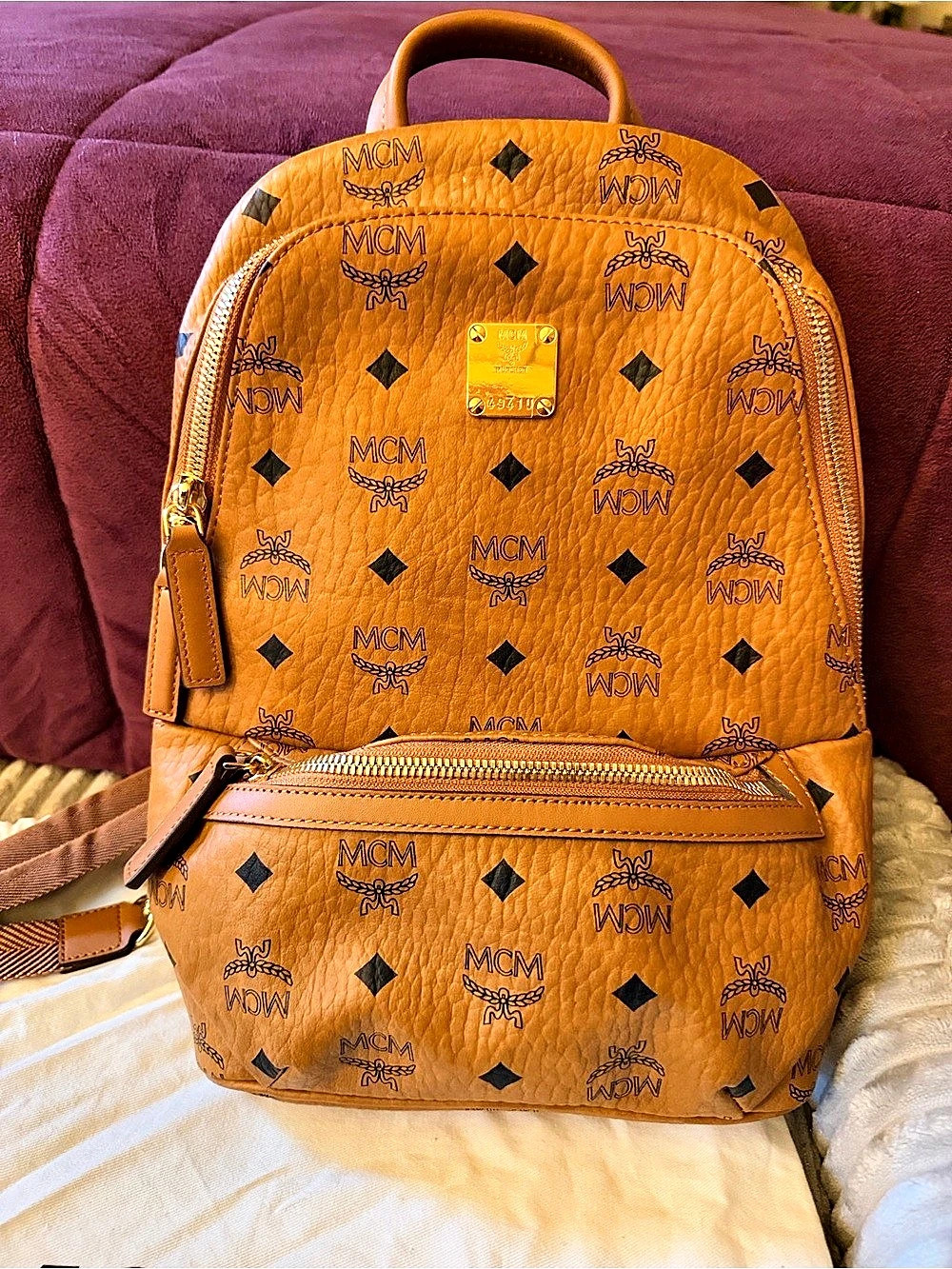MCM Stark Visetos Backpack Brown